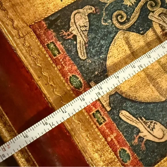 Vintage Tray Vietri Venetian Florentine Gilt with Red Gold Accents Made in Italy - Picture 11 of 11